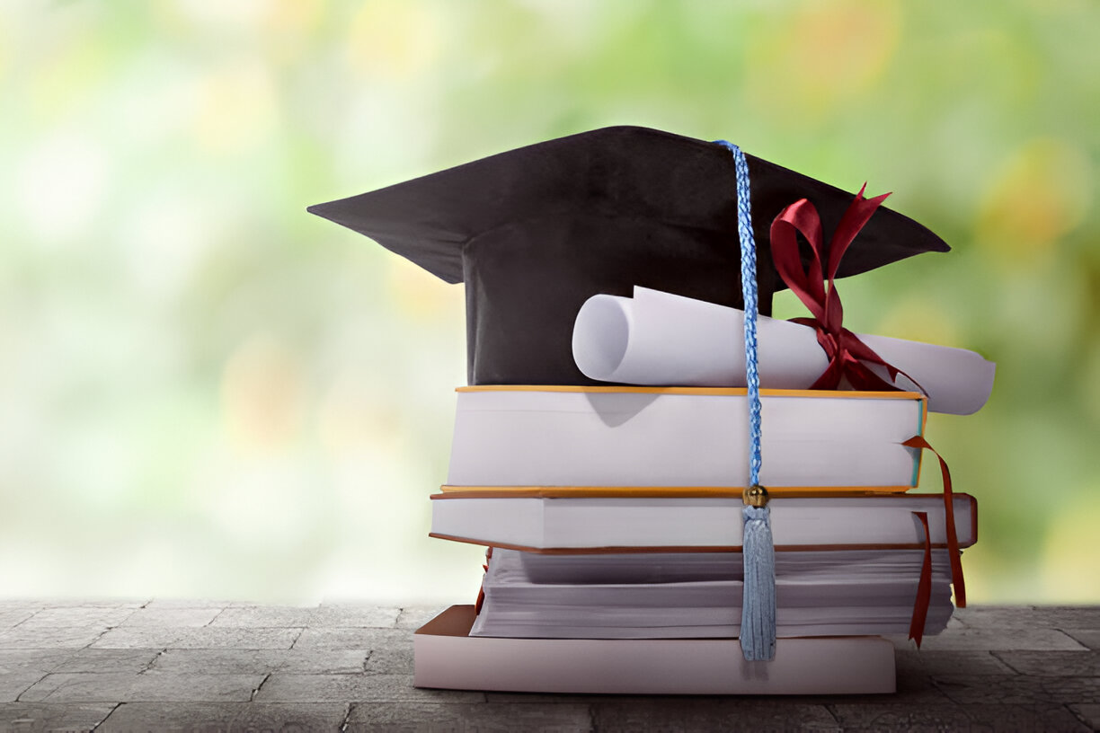 Certificates and graduation caps